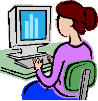 image of a woman typing at a computer terminal