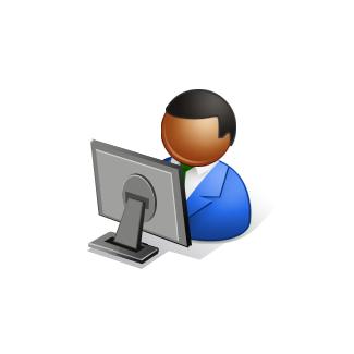 image of businessman at computer avatar